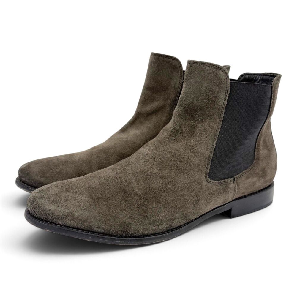Thursday Boot Co Men's Cavalier Suede Leather Chelsea Boot Shadow Gray Size 12